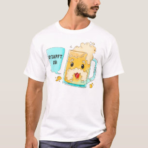 Personalize Beer Mug, foam moustache T-Shirt