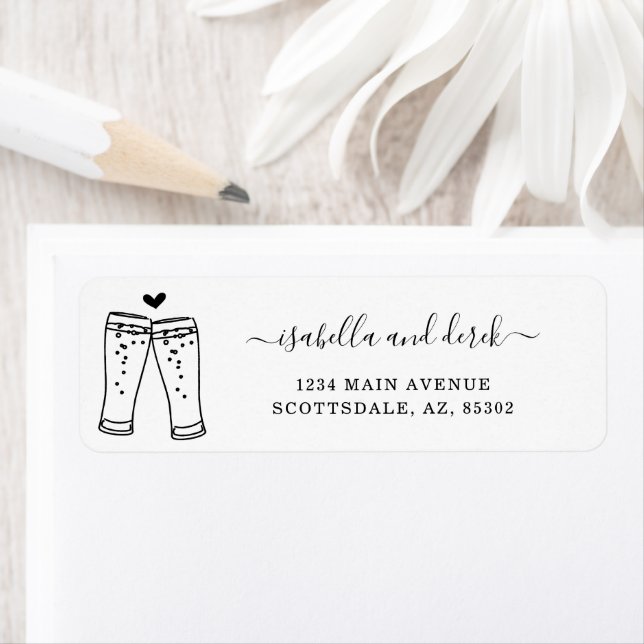 Personalize Beer Toast Return Address Label (Insitu)