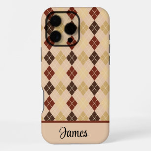 Personalize Beige Argyle iPhone / iPad case