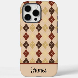 Personalize Beige Argyle iPhone / iPad case