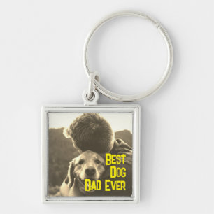 Personalize Best Dog Dad Ever Fathers Day  Keychain