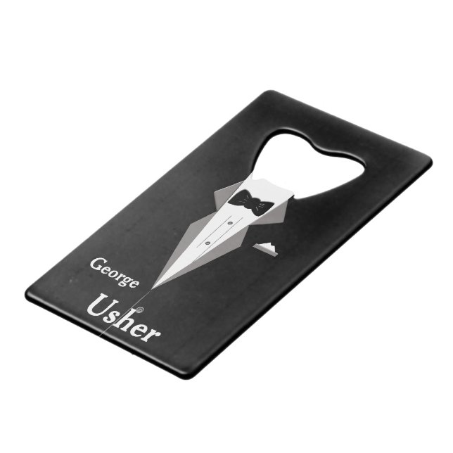 Personalize Best Man/Usher/Groom Bottle Opener Credit Card Bottle Opener (Front Angled)