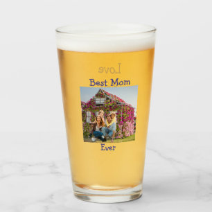 Personalize Best Mom Ever Glass Cup
