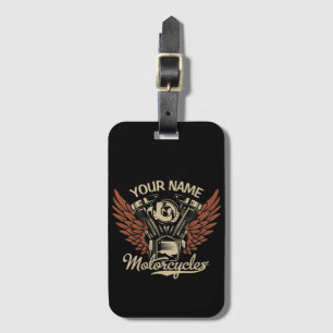  Personalize Biker Motorcycles Motor Wings Garage  Luggage Tag