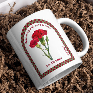 Personalize Birth Month Flower January Coffee Mug