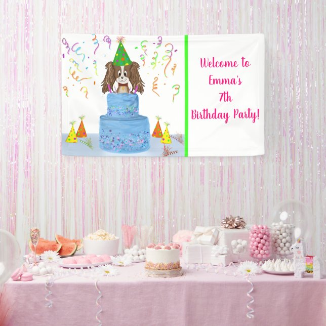 Personalize Birthday Cavalier King Charles Cake Banner (Party)
