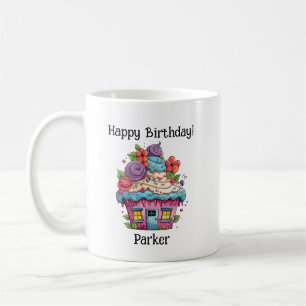 Personalize Birthday Girl Cupcake Coffee Mug