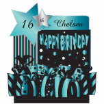 Personalize Birthday Girl in Elegant Turquoise Standing Photo Sculpture<br><div class="desc">Free-standing Birthday Cutouts. Makes a great conversation starter! This adorable DIY party table/cake topper will be a giant hit at the party. Great for any birthday ( 1st, 2nd, 3rd, 4th, 5th, 6th, 7th, 8th, 9th, 10th, 11th, 12th, 13th, 14th, 15th, 16th, 17th, 18th, 19th, 20th, 21st, 22nd, 23rd, 24th,...</div>