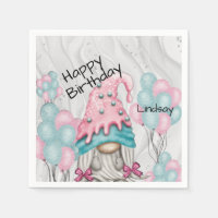 Personalize Birthday Gnome Girl Ballons 