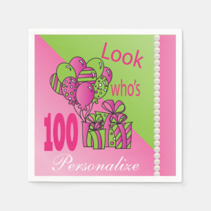 Personalize Birthday - Look who's 100 Napkin