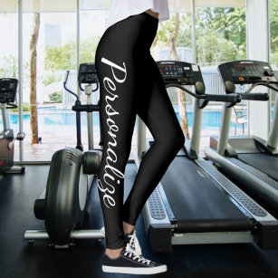 Personalize Black And White (or change text/colour Leggings