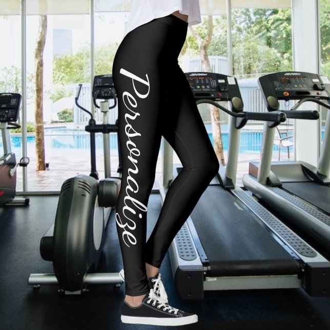 Personalize Black And White (or change text/colour Leggings (Creator Uploaded)