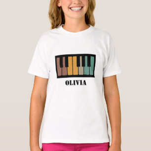 Personalize Black and white piano keys T-Shirt