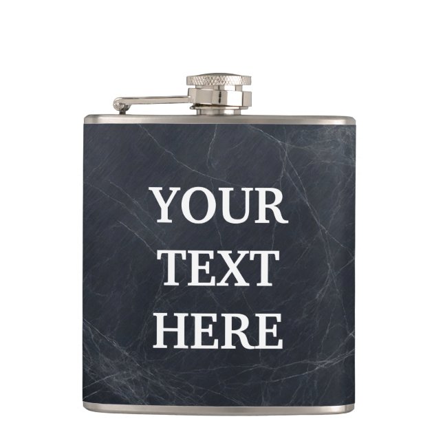 Personalize Black Chalkboard Hip Flask (Front)
