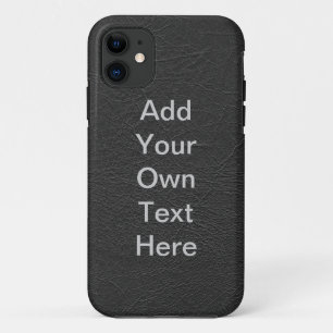 Personalize Black Leather iPhone 11 Case