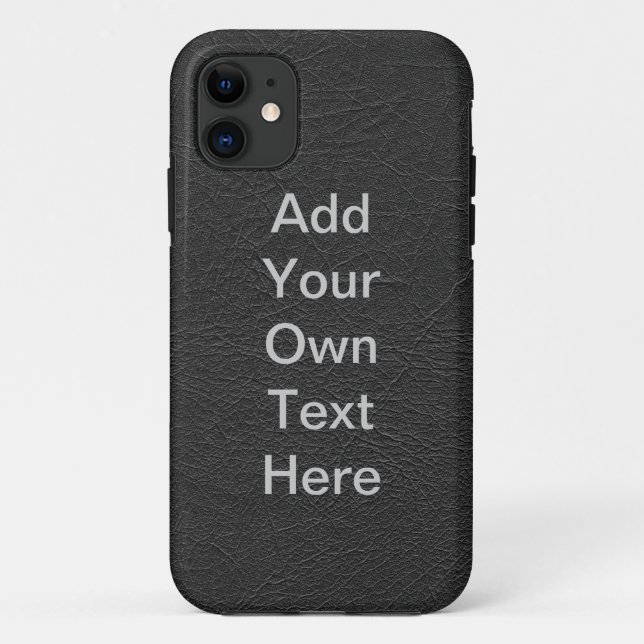 Personalize Black Leather Case-Mate iPhone Case (Back)