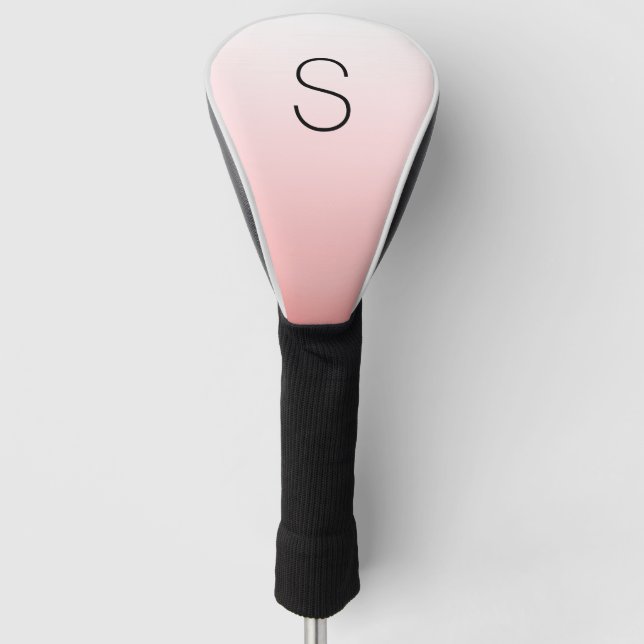 Personalize Black Monogram on Peach Gradation Golf Head Cover (Front)