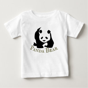 Personalize Black White Panda Bear Baby T-Shirt