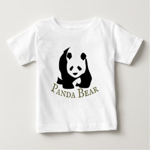 Personalize Black White Panda Bear Baby T-Shirt