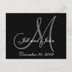 Personalize Black White Save the Date Postcards
