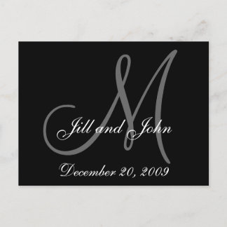Personalize Black White Save the Date Postcards