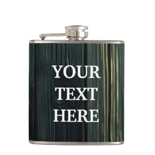 Personalize Black Wood Hip Flask