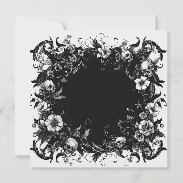 Personalize Blank Card - Black and White Template (Front)
