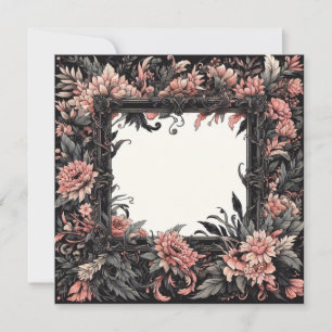 Personalize Blank Card Template Goth Floral