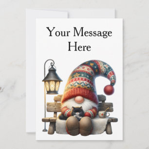 Personalize Blank Gnome Greeting Card