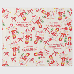 Personalize Blonde Boy Elf Wrapping Paper