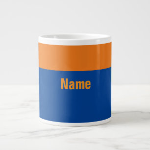 Personalize Blue And Gold Add Sports Team Name Large Coffee Mug