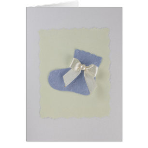 Personalize Blue Baby boy socks and white bow