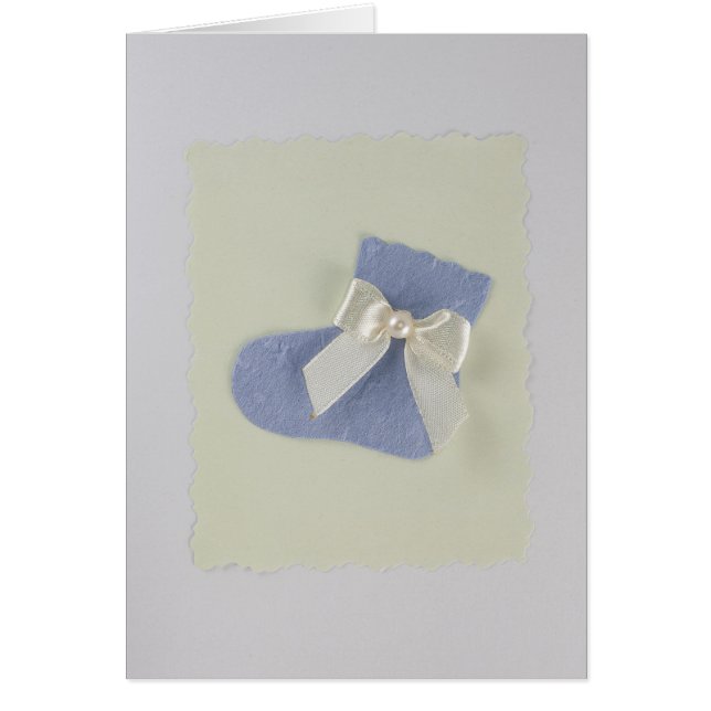 Personalize Blue Baby boy socks and white bow (Front)