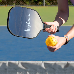 Personalize Blue Beige Background Pacific Ocean Pickleball Paddle