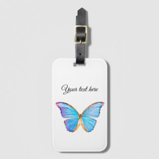 Personalize BLUE BUTTERFLY Luggage Tag