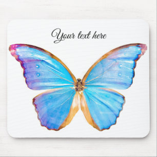 Personalize BLUE BUTTERFLY Mouse Pad