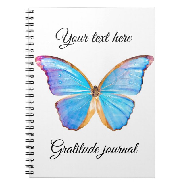 Personalize BLUE BUTTERFLY Notebook (Front)