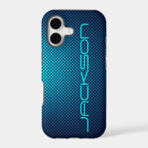 Personalize Blue carbon fibre patterned