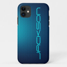 Personalize Blue carbon fibre patterned