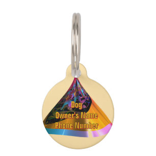 Personalize Blue Dog Owner's Name Phone Round   Pet Tag