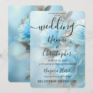 PERSONALIZE: Blue Flowers Wedding Invitation