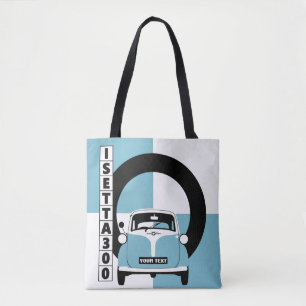 Personalize Blue Isetta Bubble Micro car tote Bag