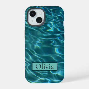 Personalize blue ocean waves iPhone 15 case
