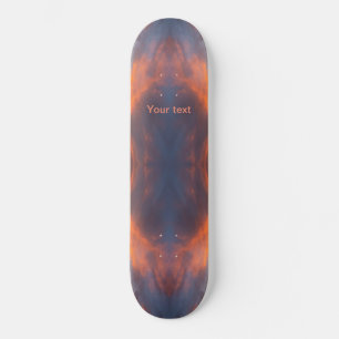 Personalize blue orange design skateboard