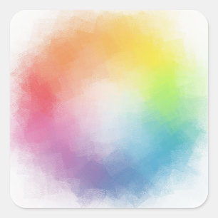Personalize Blue Purple Green Red Yellow Blank Square Sticker