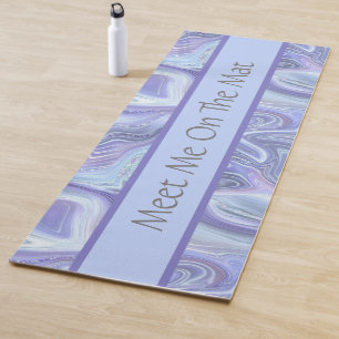 Personalize Blue Purple Silver Agate Marble Swirl  Yoga Mat