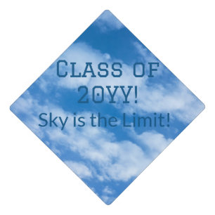Personalize Blue Sky Clouds Graduation Class Graduation Cap Topper