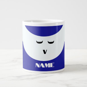 Personalize Blue White Face Large Coffee Mug