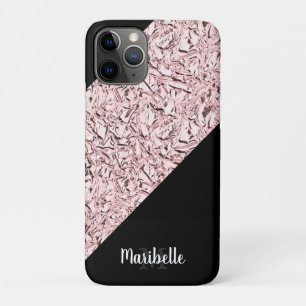 Personalize Blushed Rose Gold Faux Foil iPhone 11 Pro Case