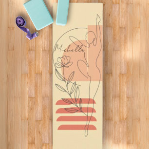 Personalize Boho Modern Abstract Pastel Yoga Mat